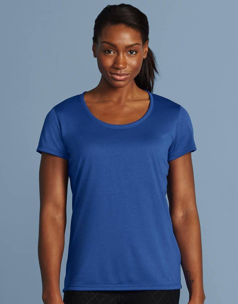 Gildan-blauw-shirt-vrouwen