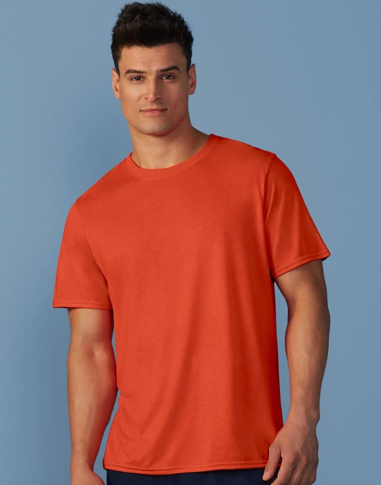Gildan-oranje-shirt-mannen
